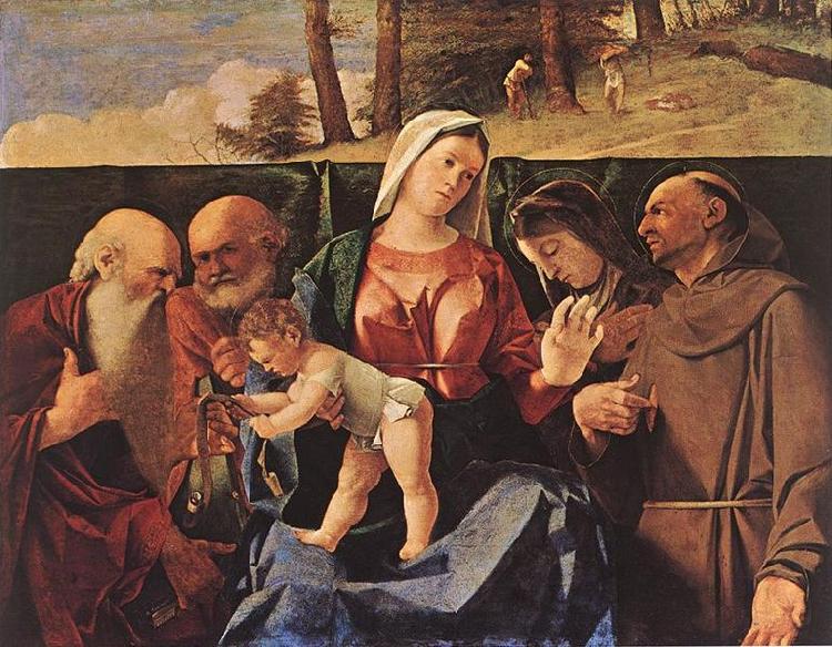 Lorenzo Lotto Madonna and Child with Saints oil painting picture